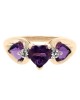 Amethyst and Diamond Accent Ring in Yellow Gold